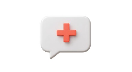 Obraz premium Health Consultation Concept Illustration Featuring Speech Bubble with Cross Symbol