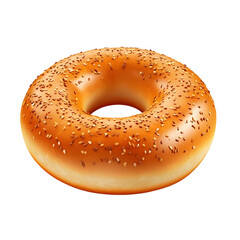 A close-up of a golden sesame bagel.
