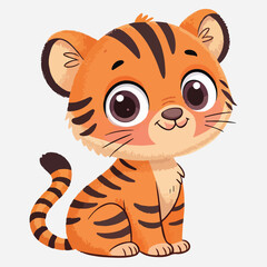 Tiger sticker vector clipart illustration