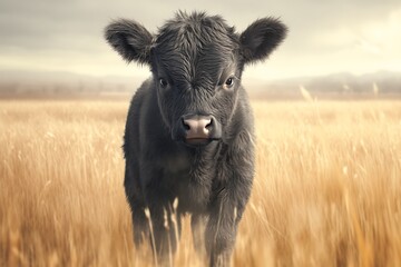 Fototapeta premium Calf in Golden Field