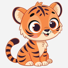 Tiger sticker vector clipart illustration
