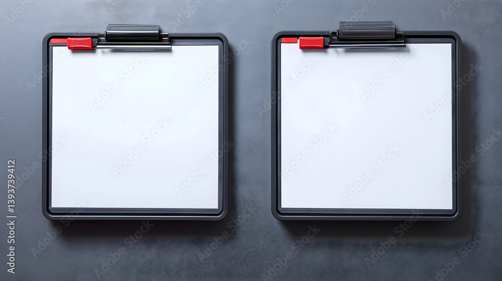 Poster two empty clipboards are neatly arranged side by side, ready for notes or tasks