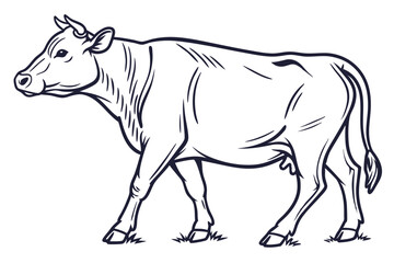 Cow outline vector illustration and ready for print.
