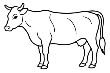 Cow outline vector illustration and ready for print.