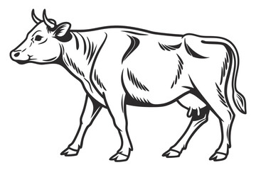 Cow outline vector illustration and ready for print.