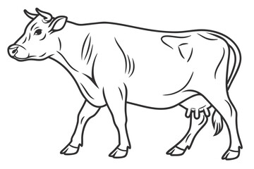 Cow outline vector illustration and ready for print.