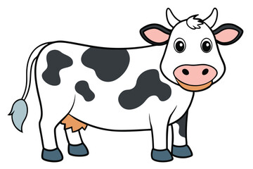 Cow outline vector illustration and ready for print.