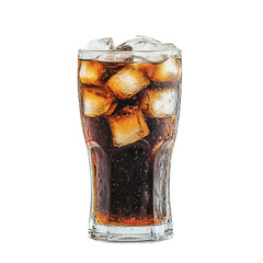 glass of cola with ice