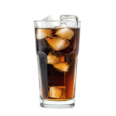 glass of cola with ice