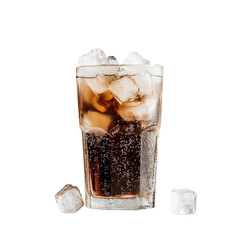 glass of cola with ice