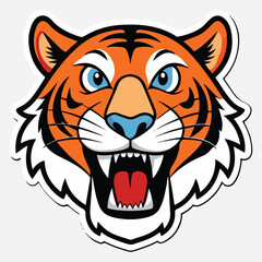 Tiger sticker vector clipart illustration