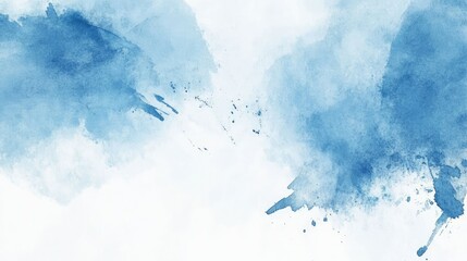 Obraz premium A serene watercolor painting featuring soft blue hues blending seamlessly. evoking a sense of tranquility. perfect for backgrounds or artistic projects