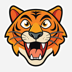 Tiger sticker vector clipart illustration
