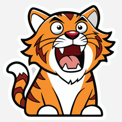 Tiger sticker vector clipart illustration