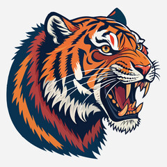 Tiger sticker vector clipart illustration