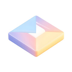 A vibrant, three-dimensional, stylized email icon.