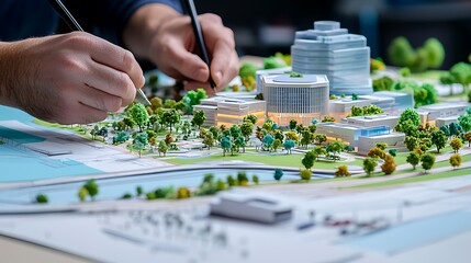 Fototapeta premium Architect Building Model