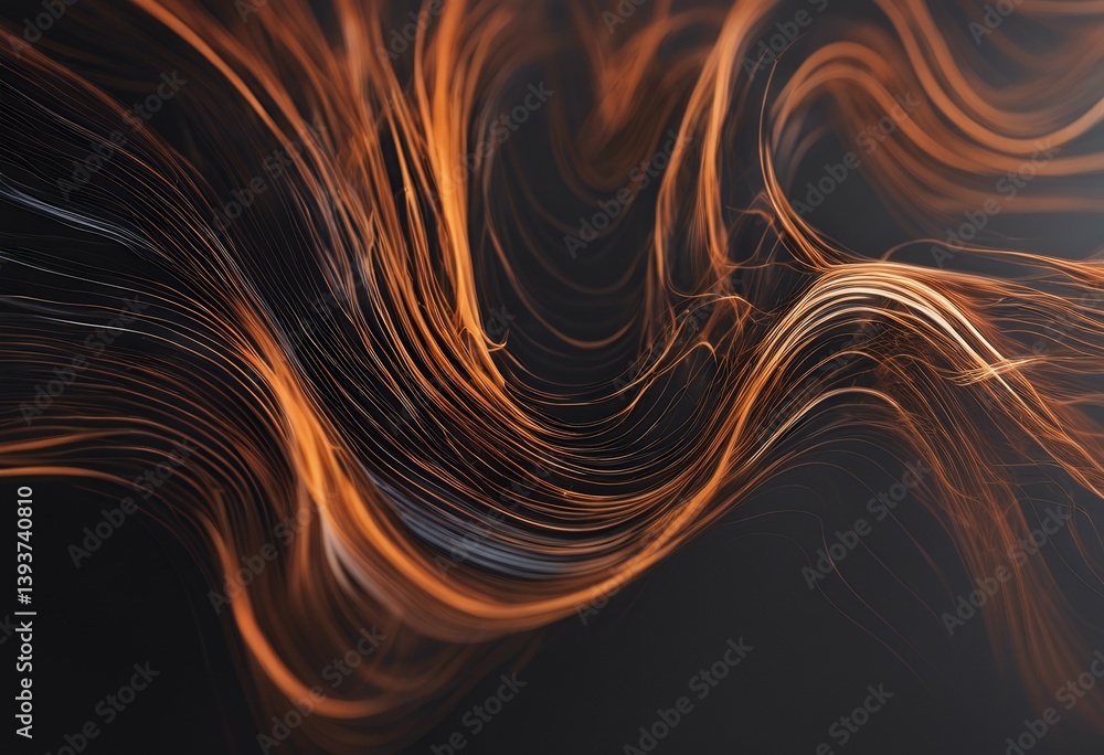 Poster digital lines liquid pattern background shape flow white colorful wave orange music black blurred cu