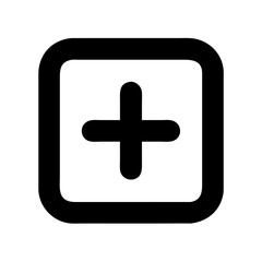 Square with Plus Symbol Representing Add Option Icon Design