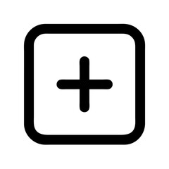 Square with Plus Symbol Representing Add Option Icon Design