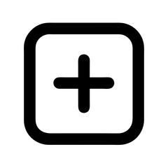 Square with Plus Symbol Representing Add Option Icon Design