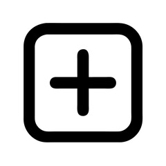 Square with Plus Symbol Representing Add Option Icon Design