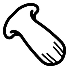 icon of a halved mushroom, showing cross-section detail, used in cooking and BBQ.