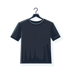 Dark Blue T-Shirt Mockup Hanging Front View