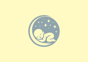 Sleeping baby logo with peaceful, soft feel