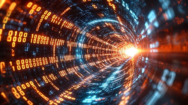 Digital tunnel of binary code