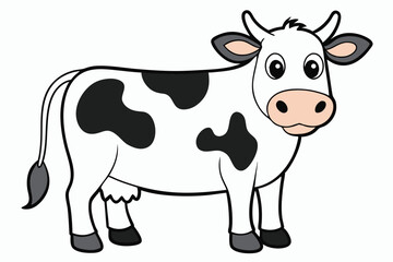 Cow outline vector illustration and ready for print.