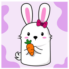 Little Bunny Animal Vector Illustration