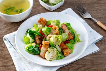 Stir-fried Baby Cabbage with Pork Belly