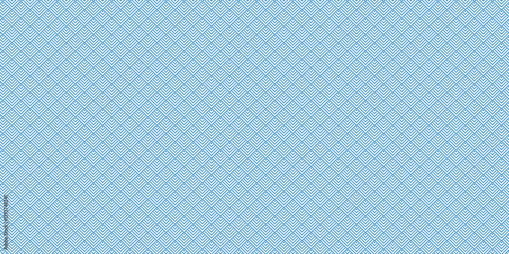 Poster abstract overlapping vector abstract pattern wave lines fabric blue square line background. seamless
