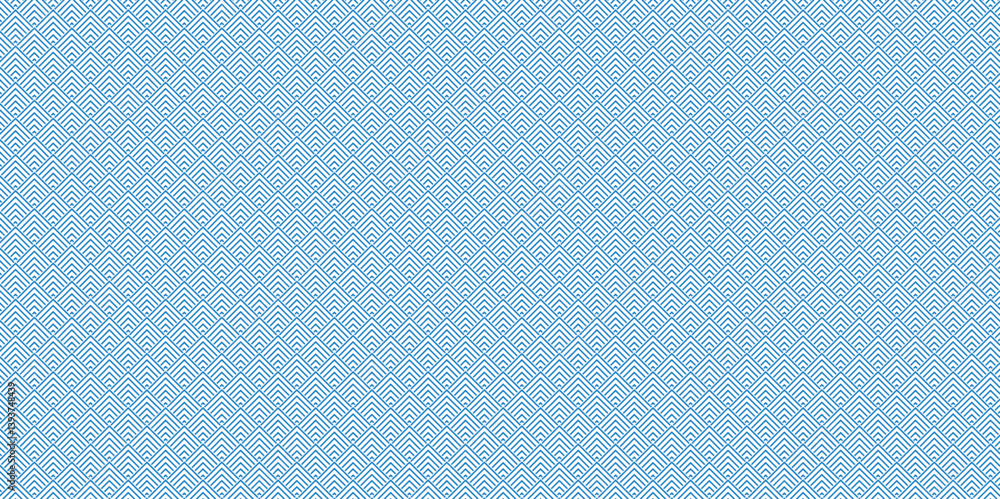 Poster abstract overlapping vector abstract pattern wave lines fabric blue square line background. seamless