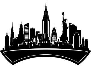 Naklejka premium new york city skyline