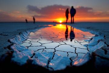 Dramatic Sunset , Drought, and Climate Change Awareness

