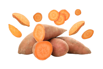 PNG, Healthy food, sweet potato isolated on white background