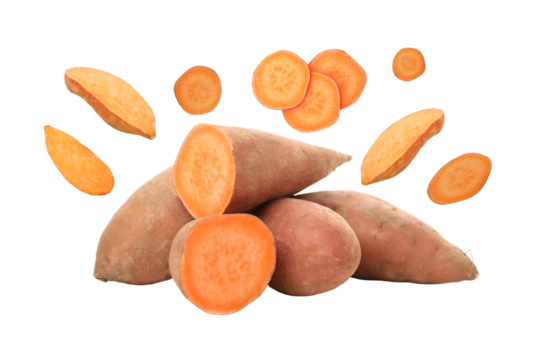 PNG, Healthy food, sweet potato isolated on white background