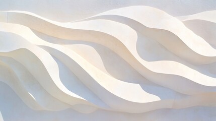 Naklejka premium Wavy patterns created with an off-white material against a white surface in light and shadow