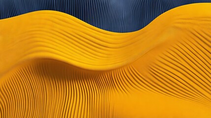 Wavy patterns in yellow and navy, created by subtle ridges and shadows. Abstract