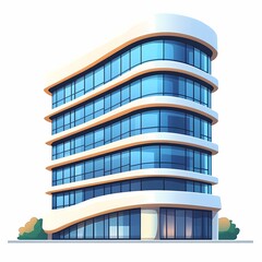 Modern Architecture: Glass Facade Commercial Building with Futuristic Design and Urban Aesthetic