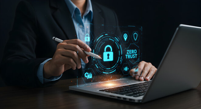 Zero trust security cybersecurity data protection network access technology authentication laptop system