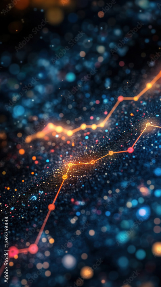 Poster a colorful image of a graph with orange and red lines. the image is a representation of a graph with