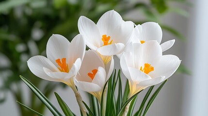 Fototapeta premium Spring flora action white flower blooming nature setting close-up view vibrant beauty