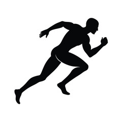 Sprinting Runner Isolated on White Background