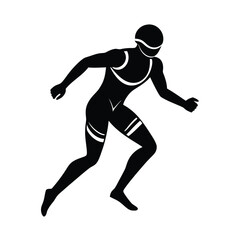Triathlon Sports Pose on White Background