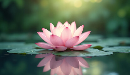 pink lotus flower, Generative AI