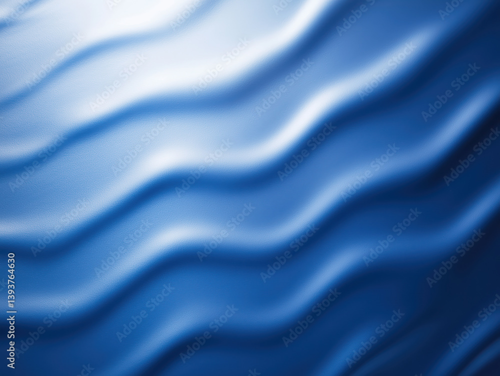 Aufkleber deep blue wavy abstract background texture - dynamic fluid motion with strong highlights and shadows
