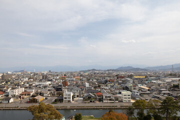 今治城より今治市内の風景】 愛媛県今治市通町